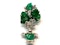 Carved emerald and diamond giardinetti brooch  DBGEMS - image 4
