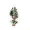 Carved emerald and diamond giardinetti brooch  DBGEMS - image 2