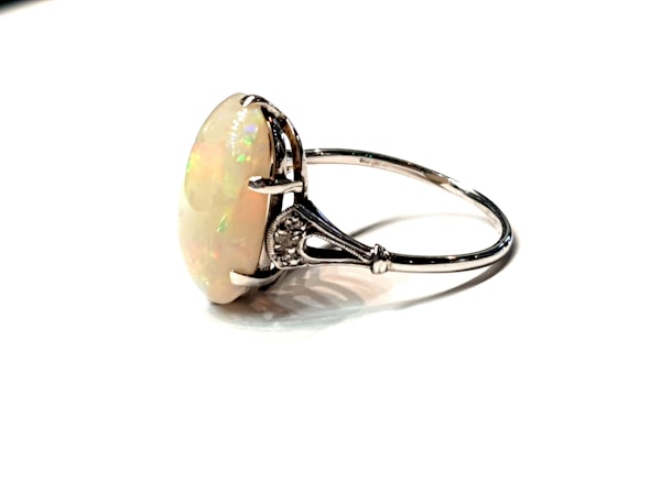 Edwardian opal and diamond dress ring  DBGEMS - image 2