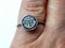 Art deco sapphire and diamond halo engagement ring  DBGEMS - image 4