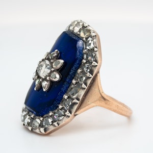 Georgian diamond and blue glass ring - Charlotte Sayers
