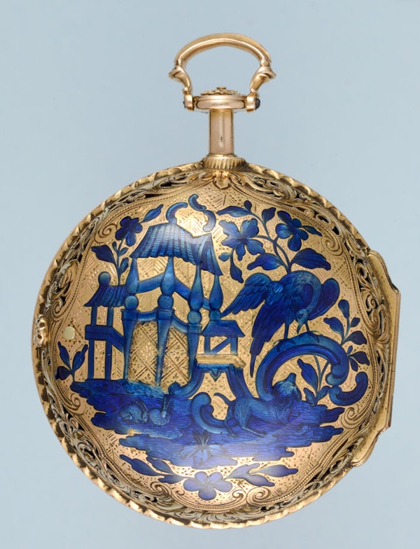 GOLD AND ENAMEL REPEATER AND CHATELAINE - image 3
