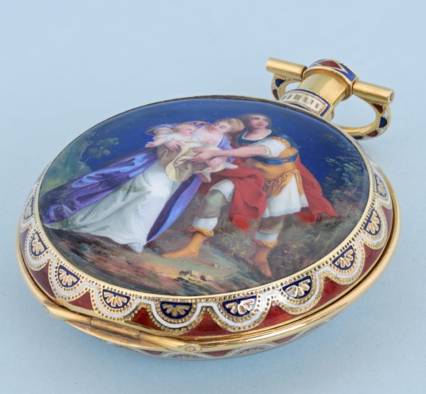 CHINESE MARKET GOLD AND ENAMEL CAPTAINS WATCH - image 3