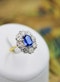 A fine 2.01ct. Sapphire and Diamond Cluster Engagement Ring mounted in 18ct Yellow Gold & Platinum, Pre-owned - image 2
