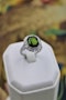 A very fine Green Tourmaline Cluster Ring set in Platinum, Pre-Owned - image 1