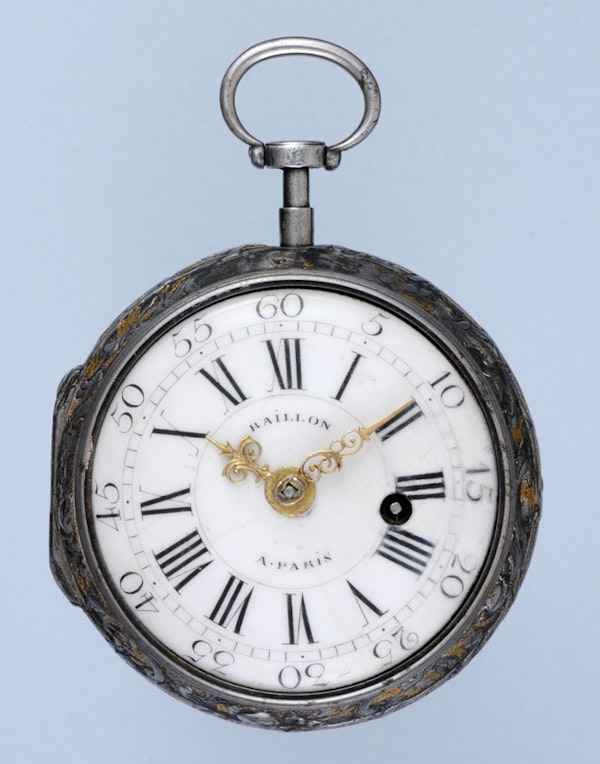 RARE STEEL CASED FRENCH VERGE POCKET WATCH - image 3