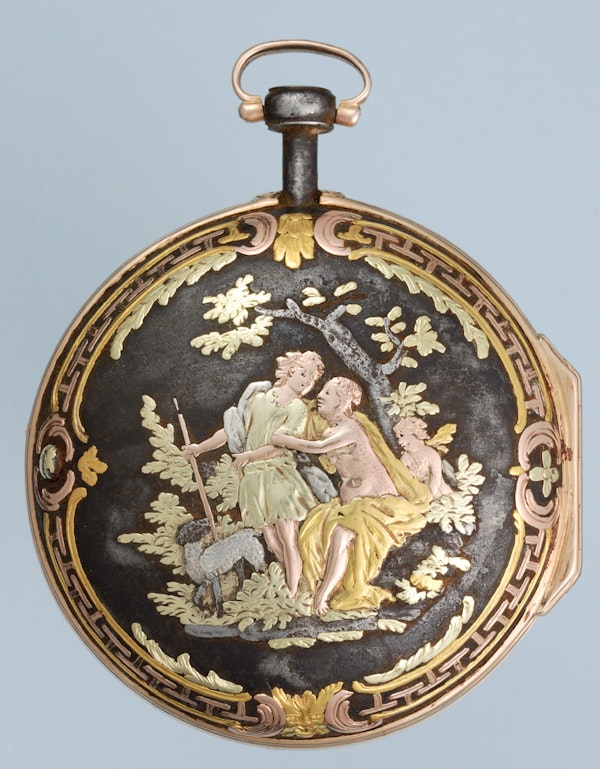 RARE GOLD DECORATED WATCH AND CHATELAINE - image 6