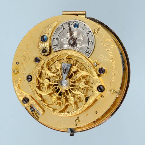 RARE GOLD AND GLASS FRENCH VERGE POCKET WATCH - image 2