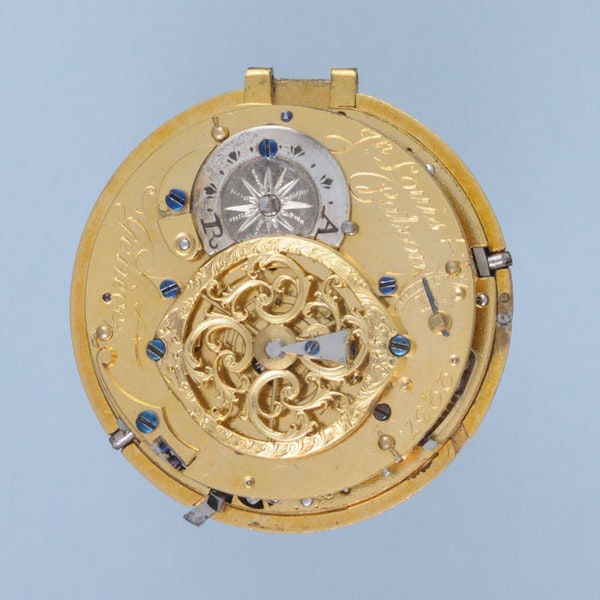 GOLD QUARTER REPEATING SWISS VERGE POCKET WATCH - image 2