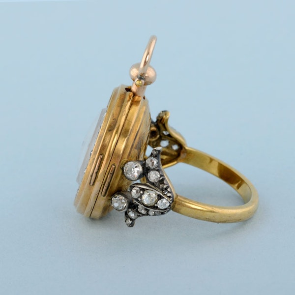 GOLD WATCH AND DIAMOND SET RING MOUNT - image 9