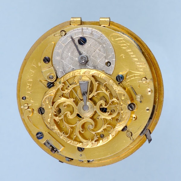 GOLD AND ENAMEL QUARTER REPEATING POCKET WATCH - image 3