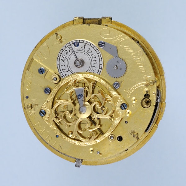 GOLD AND ENAMEL REPEATING FRENCH CYLINDER POCKET WATCH - image 2