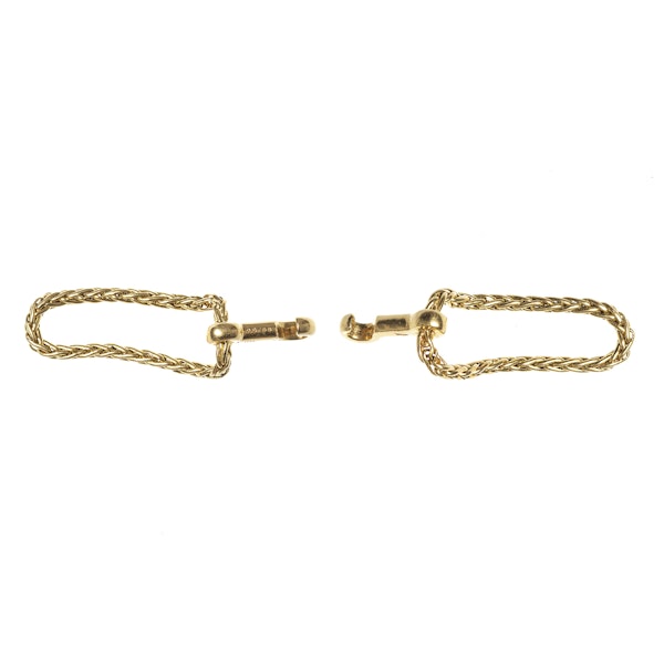 Vintage Boucheron Woven Chain Cufflinks in 18 Karat Gold, French circa 1950. - image 3