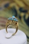 A stylish Turquoise & Diamond Cocktail Ring set in  18 Carat Yellow Gold, French, Circa 1960 - image 1