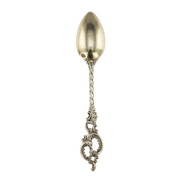 Faberge Set of Twelve Silver Gilt Coffee Spoons, Moscow, c1890 - image 9