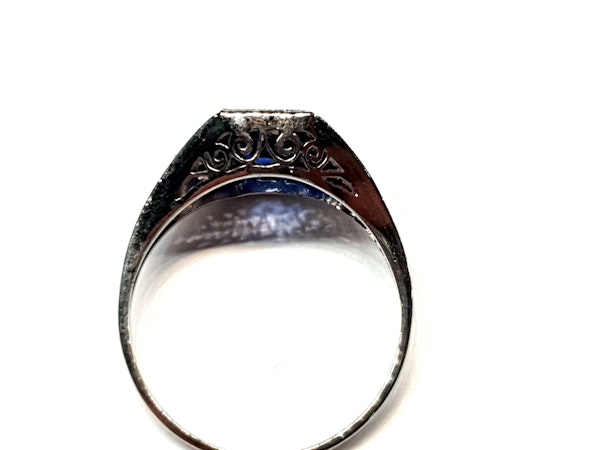 Cornflower Sapphire art deco engagement ring  DBGEMS - image 4