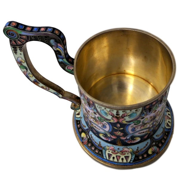 Russian Silver and Enamel Tea Glass Holder, Moscow c.1900 - image 4