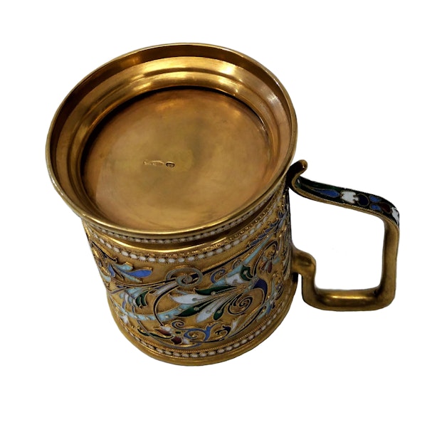 Russian Silver-Gilt and Cloisonné Enamel Tea Glass Holder, c.1900 - image 7