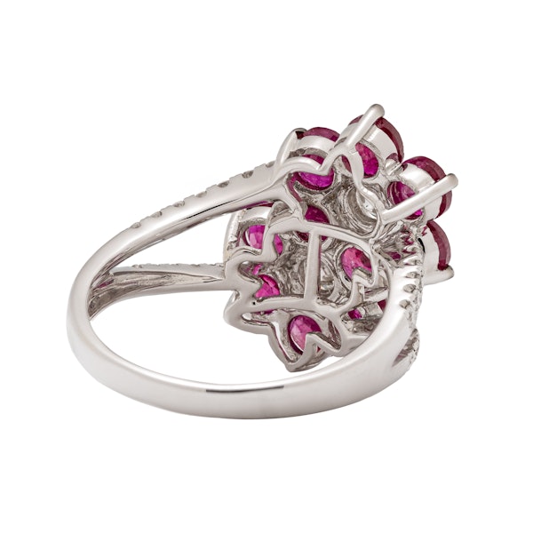 2 flowers shaped ruby ring - image 2