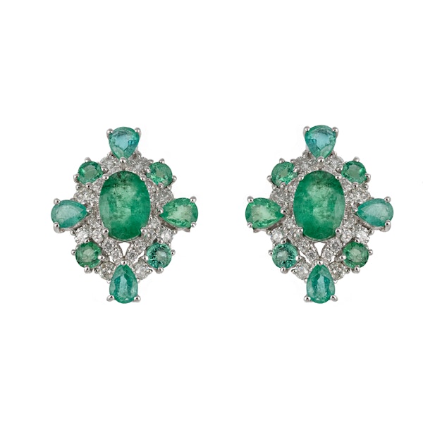 Cross emerald earrings - image 2