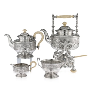 ANTIQUE 19thC AUSTRIAN EMPIRE SOLID SILVER TEA SERVICE, KLINKOSCH c.1880