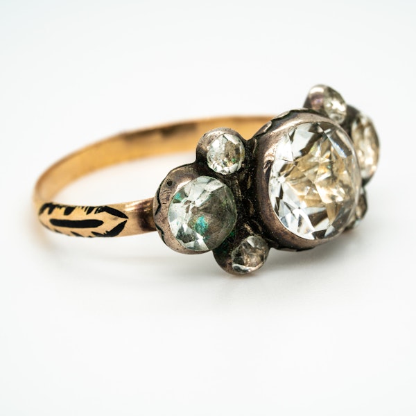 Rock crystal and enamel 17th century ring - image 2