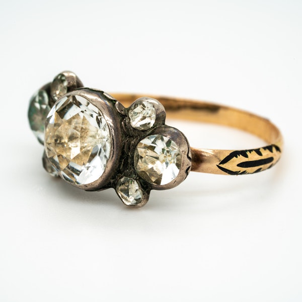 Rock crystal and enamel 17th century ring - image 3