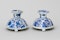 A NEAR PAIR OF CHINESE BLUE AND WHITE TRIPOD SALTS, - image 1
