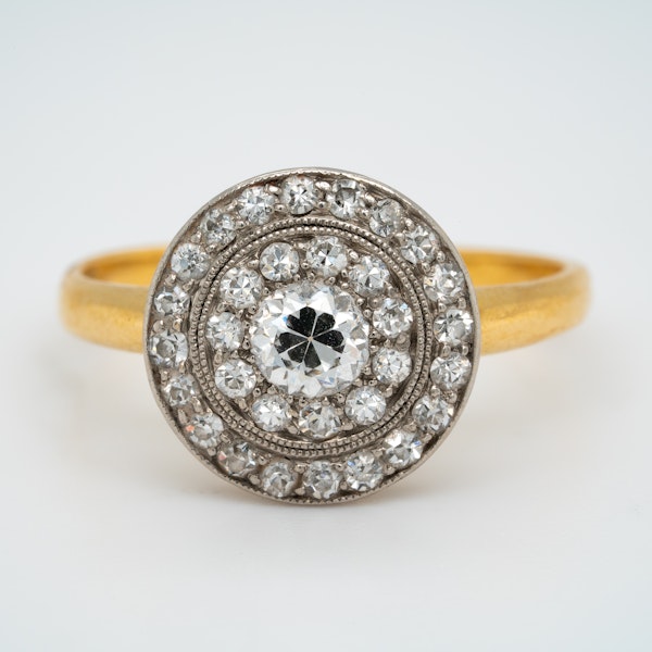 Edwardian diamond pave set circular ring - image 1