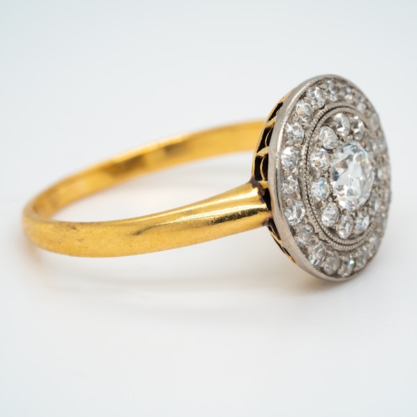 Edwardian diamond pave set circular ring - image 2