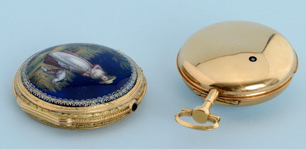 GOLD AND ENAMEL PAIR CASED VERGE - image 3