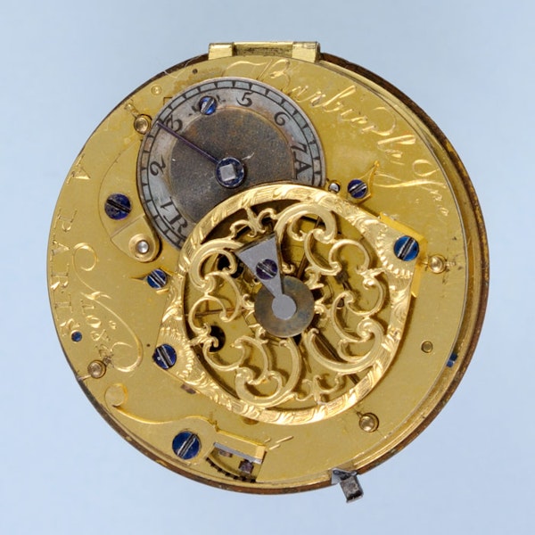 GOLD AND ENAMEL FRENCH VERGE POCKET WATCH - image 2