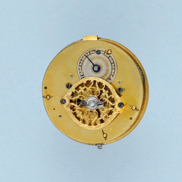 PEARL SET GOLD AND ENAMEL PENDANT WATCH - image 2