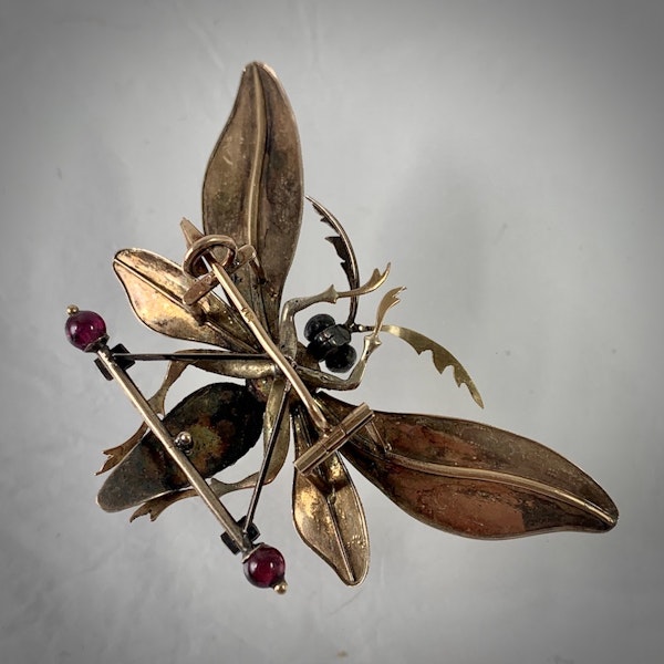 Three coloured gold dragon fly brooch - image 2