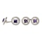 Vintage Cufflinks in White 18 Carat Gold with Amethyst Centre & Diamonds, English circa 1950. - image 4