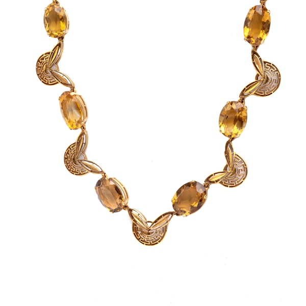 An Italian Gold Citrine Necklace - image 2