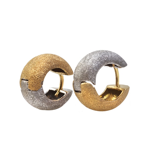 A Pair of Two Tone Gold Earrings - image 2