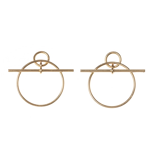 Vintage Hermès Earrings of Circular Hoops in an Abstract Design, French circa 1980. - image 2