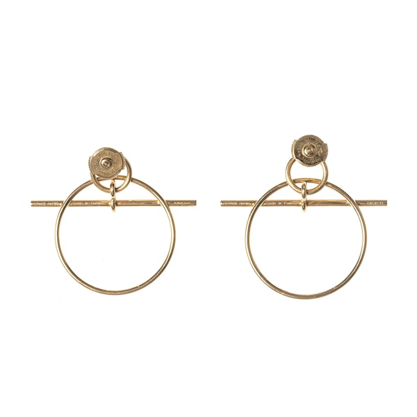 Vintage Hermès Earrings of Circular Hoops in an Abstract Design, French circa 1980. - image 3