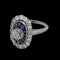18K white gold 1.00ct Natural Blue Sapphire and 1.25ct Diamond Ring - image 2