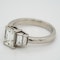 Emerald cut  diamond ring of 2.02 ct with 3 diamond  baguettes each side. Certificated - image 3