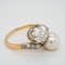 Pearl and diamond crossover  ring - image 2