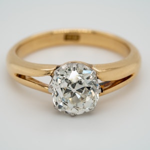 Gold diamond solitaire ring 2.86 ct