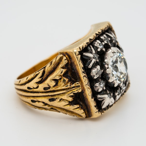 Antique diamond  gents/ladies signet ring - image 2