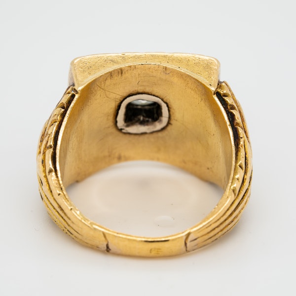 Antique diamond  gents/ladies signet ring - image 4