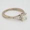 Diamond asscher cut solitaire ring with tapered  baguette shoulders - image 2
