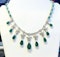 18K white gold Cabochon Natural Emerald and Diamond Necklace - image 1