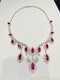 18K white gold Natural Ruby and Diamond Necklace - image 2