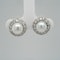 Cultured pearl and diamond earrings mounted in platinum - image 2