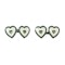Vintage Heart Cufflinks with Peridot Centre and Enamel on Silver, Deakin & Francis 1937. - image 1